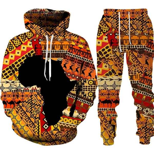 

men's tracksuits folk-custom 3d print hoodies trousers suits men women tracksuit 2pc sets long sleeve ethnic style african danshiki clo, Gray