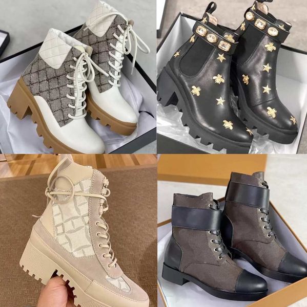 

women designer boots martin desert boot flamingos love arrow 100% real leather medal coarse non-slip winter shoes size us5-11 no 13, Black