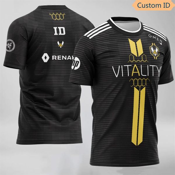 

csgo e-sports team vitality uniform jerseys apex zywoo fans gaming t shirt men women t-shirt custom id tees shirt clothing186r, White;black