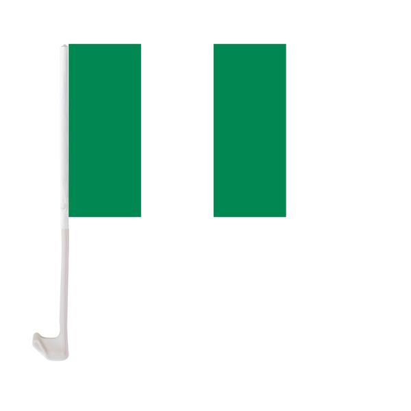 

nigeria car flag 30x45cm window clip nigerian flags polyester uv protection car decoration banner with flagpole
