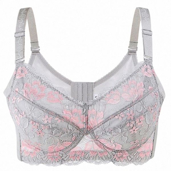 

bras plus size full coverage model up lace embroidery miniminizer bra for women push lingerie 34 36 38 40 42 44 46 48 b c d e f g t1sz#, Red;black