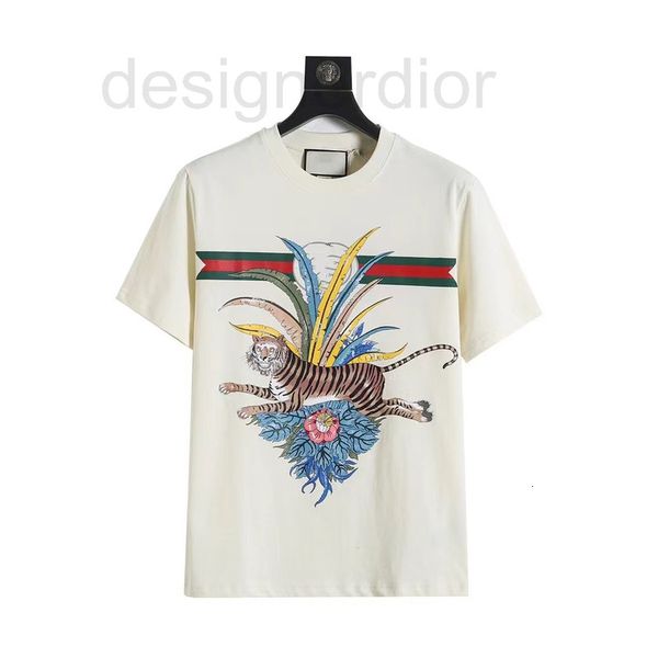 

men's casual shirts designer gaoding double g red and green stripes tiger flower print short sleeve t-shirt loose yuan standard sydney, White;black