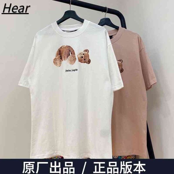 

t shirts mens womens palm angle designers t shirt beheaded bear pink doll shoulder loose casual female short sleeve fashion fashion shirts, White;black