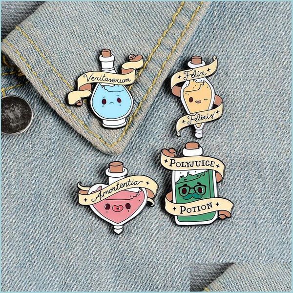 

pins brooches magic potion enamel pins cartoon bottle badges good luck love transformation truth brooches lapel clothes p jewelshops dhayn, Gray