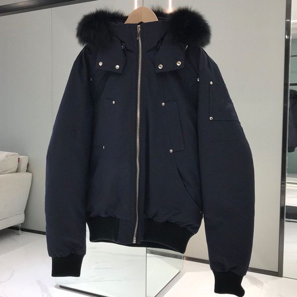 

down jacket for men designer hooded parkas winter coat warm zipper pockets, Black