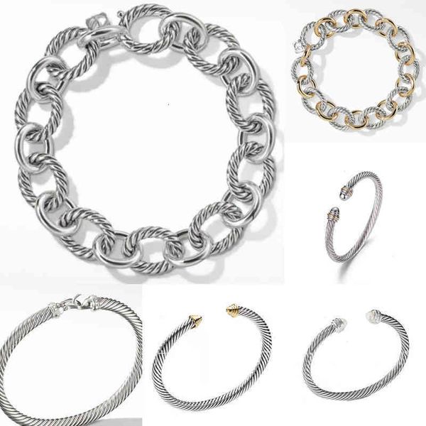 

Bracelet Dy Twisted Wire Round Head Women Fashion Versatile Platinum Plated Two-color Hemp Trend Hot Selling Jewelry designer charm jewelry Christmas Gift