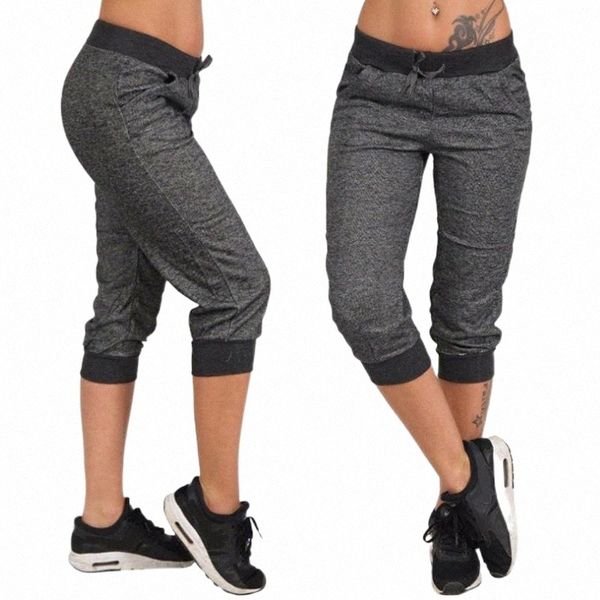

selling women solid color casual cropped trousers harem pants female joggers summer pants drawstring new women street wear q7xx#, Black;white