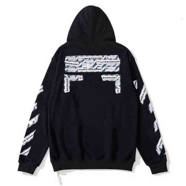 

men's hoodies mens loose classic offs sweatshirts hood cottons pullover long sleeved back oil paint arrows women hooded nml5, Black