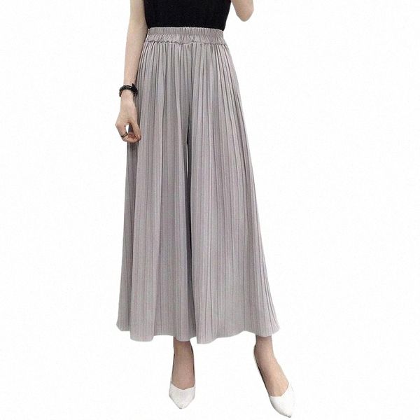 

pleated ankle length wide leg pants dress women loose striped high waist stacked trousers korean fashion female summer autumn s36v#, Black;white