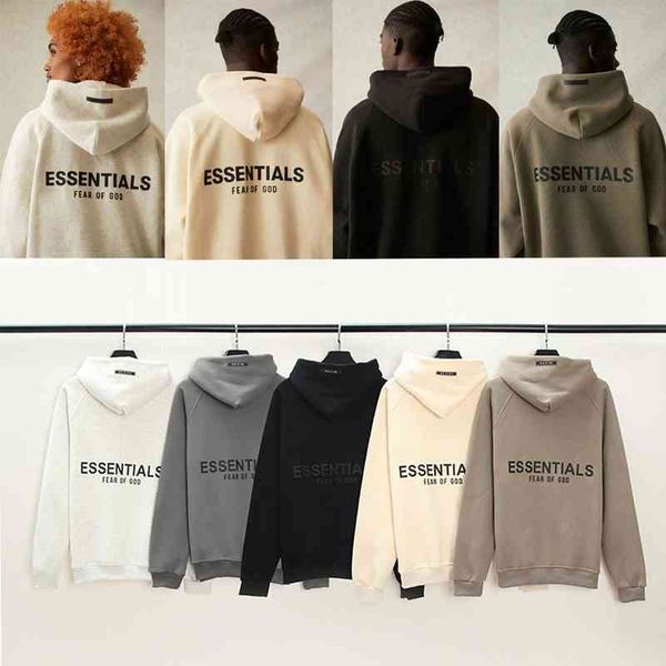 

designer men's hoodies luxury brand sweatshirt fog essentials double lines back letter fears goddess high street hooded plush sweater f, Black