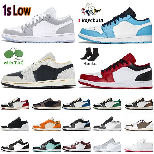 

women mens jumpman 1 1s low basketball shoes fragment cactus jacks unc wolf grey beaded camo dark mocha trainers hyper royal white black uni