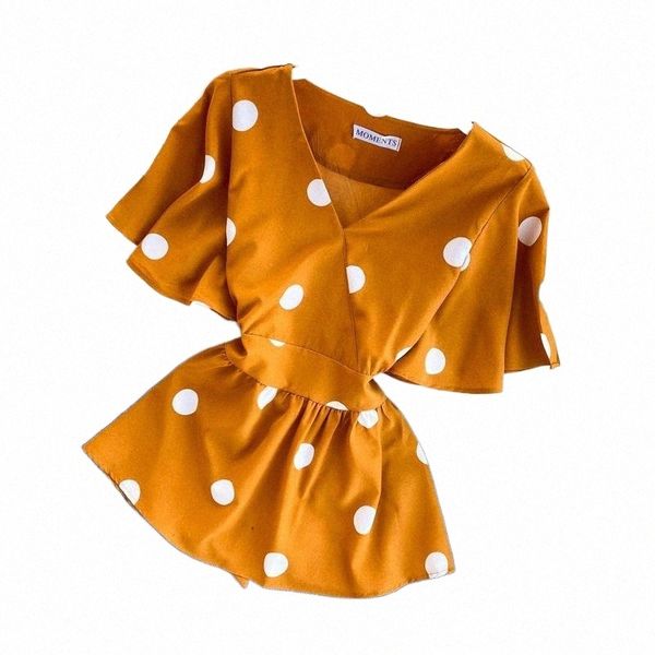 

women skinny shirts butterfly sleeve v-neck polka dot print slim shirt frenulum ruffles elegant blouse 2021 fashion women's blouses & 0, White