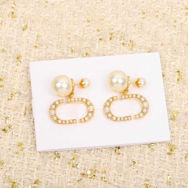 

2022 luxury quality charm drop earring with nature shell beads in 18k gold plated have box stamp ps3396a, Golden