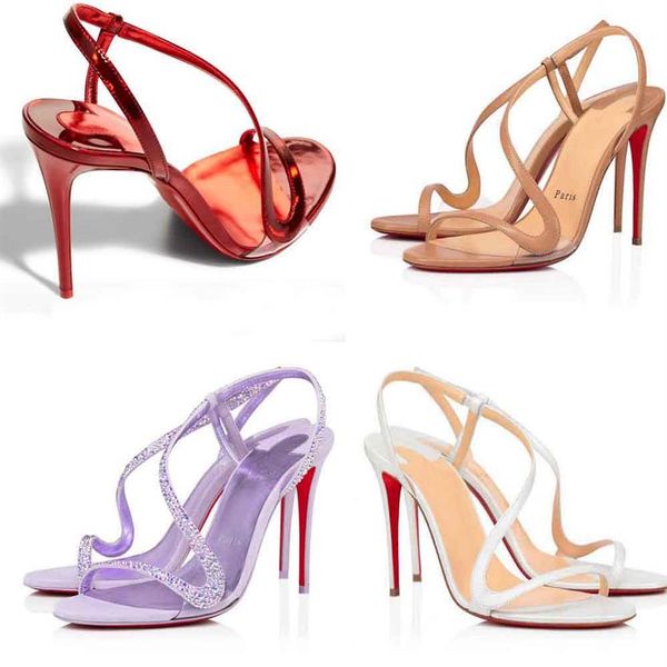 

women sandals summer luxury brands shoes summer high heels rosalie sandal 100mm shoe wedding party dress pumps with box302v, Black