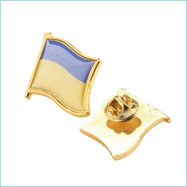

pins brooches ukraine country flag craft waving 3d lapel hat cap tie pin badge republic brooch patriotism pride 2423 t2 drop deliver dh3gv, Gray
