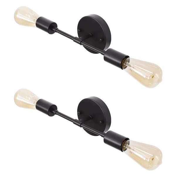 

american black double head wall lamps gold aisle bedroom industrial wall light simple metal sconce lamp bathroom mirror lights