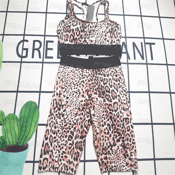 

luxury womens tracksuits sports designer leaopard yoga set sleeveless padded sportswear summer tight gym mid yoga shorts, Black