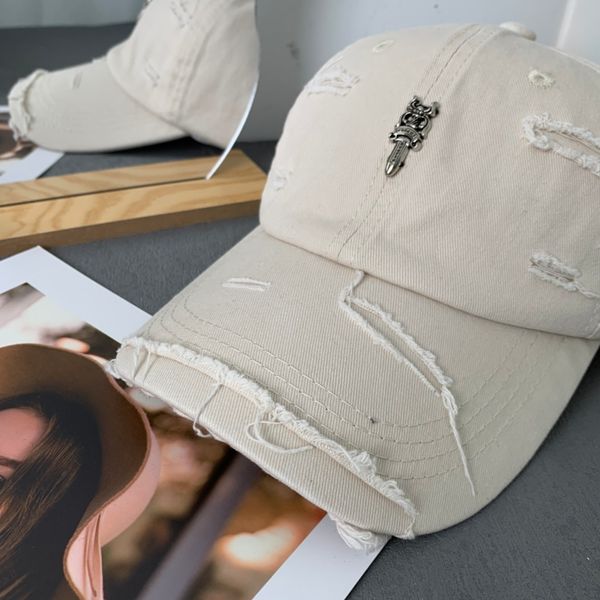 

ball caps letters embroidery cap men women designer casquette washed distressed torn edges with logo street autumn hat, Blue;gray
