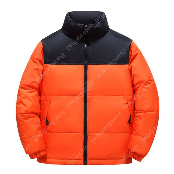 

warm stand-up collar men's color-blocking winter down jacket men, Black
