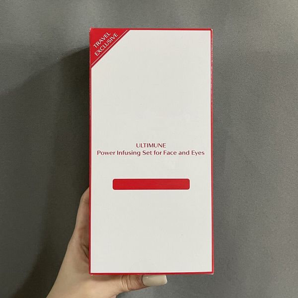 

new coming lotion ultimune power infusing set for face and eye 100ml 15ml shopping version, White