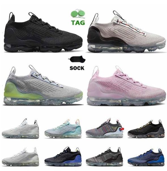 

36color fly mesh knit 2021 mens casual shoes black anthracite cushion triple white metallic silver oatmeal chilly men women trainers sports