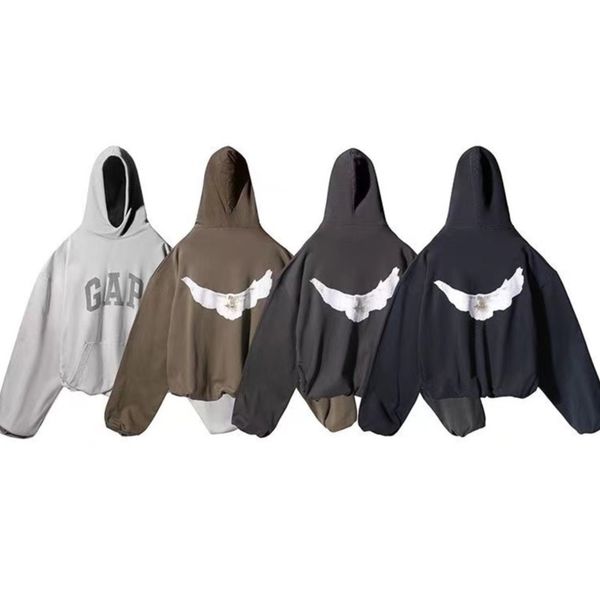 

new designer kanyes classic wests luxury hoodie spider 555 three party joint name peace dove printed mens and womens yzys oversize sweater h, Black