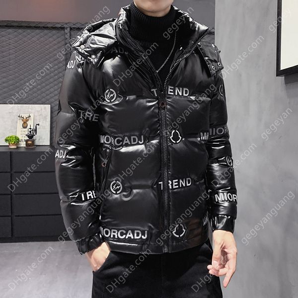 

men's winter warm casual fashion down youth popular coats jacket, Black