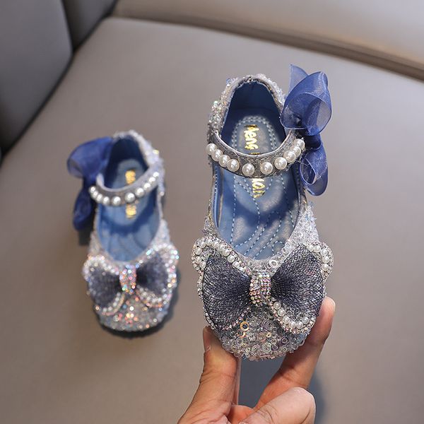 

sneakers girls flats autumn baby shoes kids sandals fashion pearl princess party dress breathable toddler glitter bow soft sole 220915, Black;red