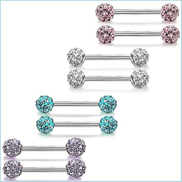 

nose rings studs stainless steel diamond tongue nails ring breast nail ear bone nose human body jewelry 3708 q2 drop delivery 2021 dhn0w, Silver