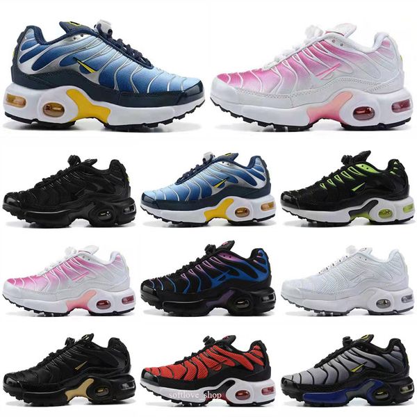 

2022 tn kids shoes triple black infant sneakers rainbow children sports shoes girls and boys tennis size 26-35
