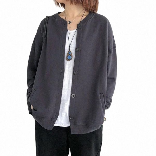 

spring and autumn loose cotton cardigan jacket womens casual solid color jacket long sleeve all-match coats outwear 2021 fashion f39i#, Black;brown