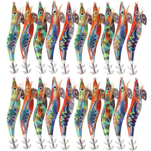 

fishing hooks 30pcs20pcs10pcs wooden shrimp fishing lure squid jig fishing hook ocs cuttlefish artificial jigging lures hard bait 220919