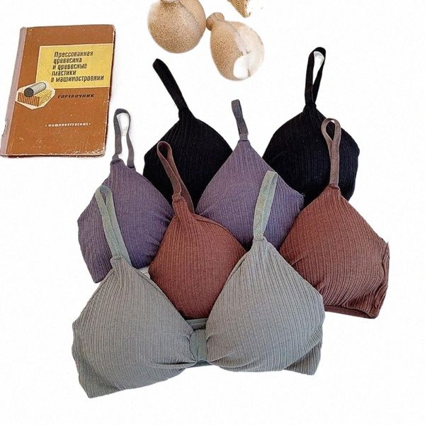 

bras women wife solid color push up pleated sweat comfortable triangle bra padded beauty underwear w1ul#, Red;black