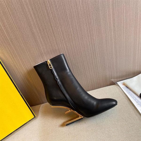 

luxury first ankle boots zipper style profiled with novel fashion size 36-41284q, Black