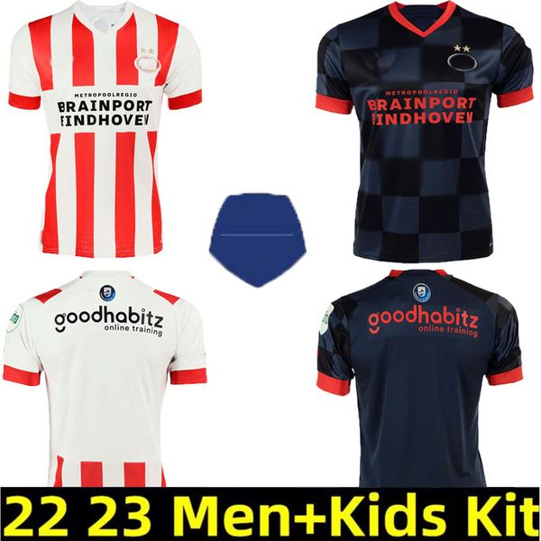 

eindhoven soccer jersey 22 23 home away black white red 2022 2023 football shirt, Black;yellow