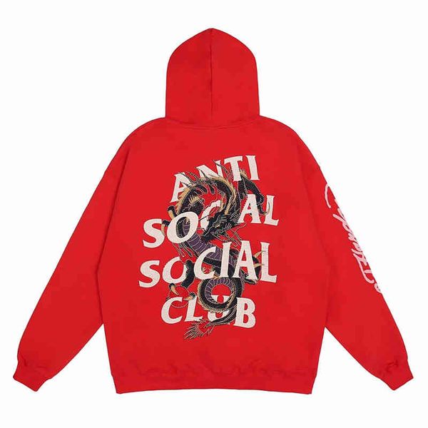 

loose designer hoodies asscc hoody essentials sweater social club restricted tiger dragon hoodie sweatshirt men and women loose, Black