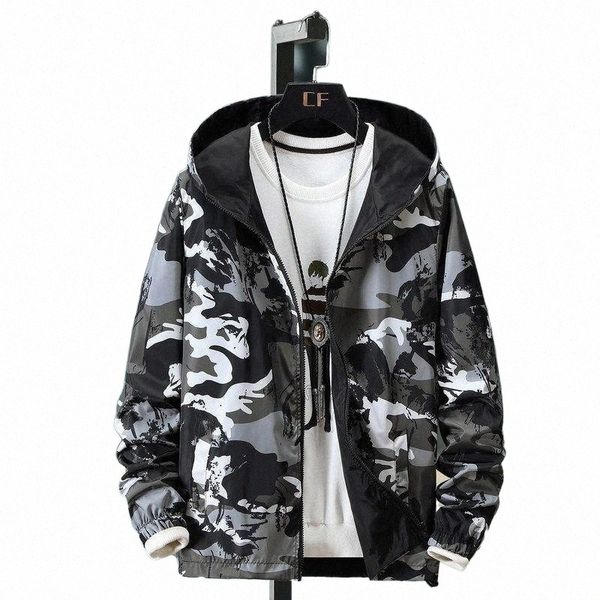 

plus size 7xl man autumn both sides camouflage clothes jacket men fashion print coat outwear male windbreaker streetwear 33dd#, Black;brown
