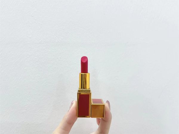 

women lipstick cherry flower fragrance black red tube matte lipstick 3g # 16