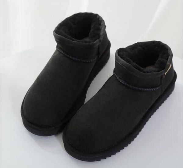 

men women ankle boots women's men's children slippers cotton shoe, Black