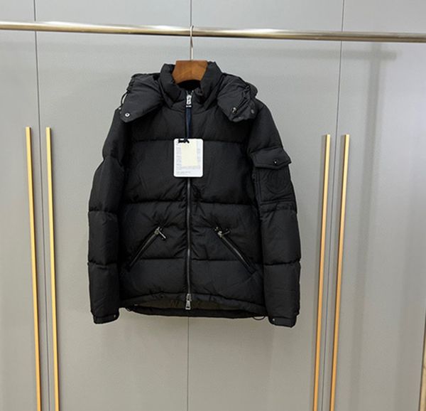 

men's jackets maya embroidered lettering outdoor jackets with zippers women's hooded outwears designer men casular brand down clot, Black