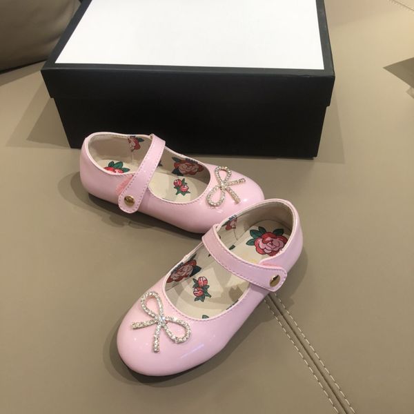 

kids shoe girls princess shoes leather velcro interior print flower fasion baby first walkers spring and autumn school gift bow diamonds, Black;grey