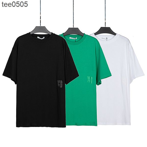

22 spring and summer new letters simple and loose short sleeve t-shirt for men and women, White;black