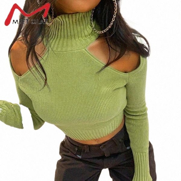 

woman tshirts y2k aesthetic ribbed knitted 90s backless lace up turtleneck long sleeve spring autumn tees women's t-shirt 07q7#, White