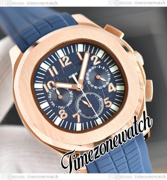 

42mm aquanaut nautilus 5740 5167 automatic mens watch blue texture dial rose gold case no chronograph blue rubber strap watches timezonewatc, Slivery;brown