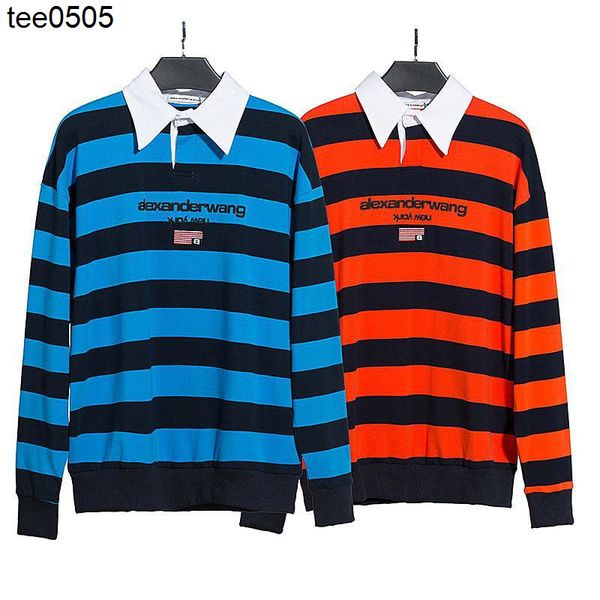 

american fashion stripe shirt thin undercoat fashion brand couple os casual long sleeve top, Black