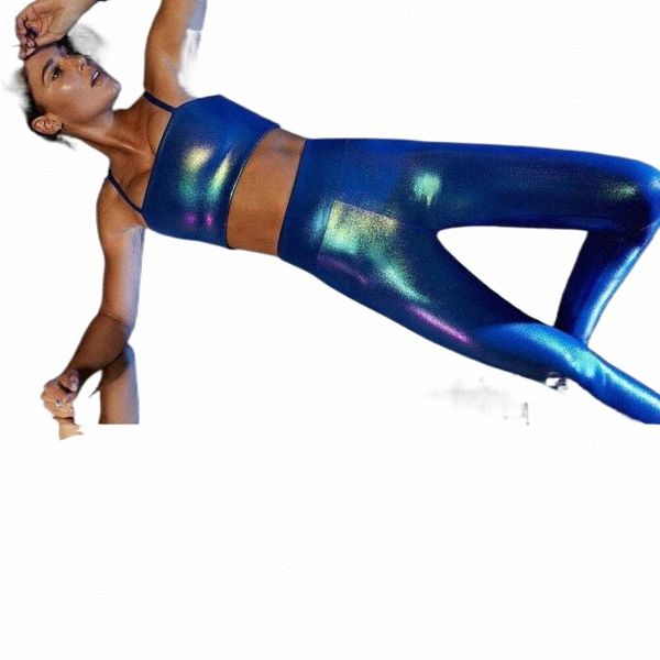

women ladies yoga workout gym shiny sports pants leggings fitness high waist stretch trousers women's & capris o9sw#, Black;white