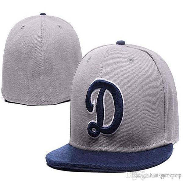 

men's angeles team baseball full closed caps summer grey color letter d gorras bones men women casual outdoor sport size 8 flat fi236l, Blue;gray