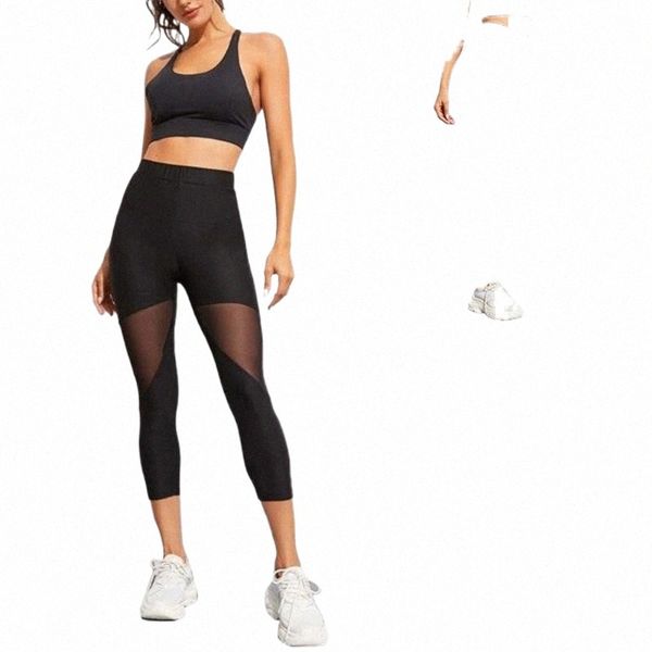 

women mesh patchwork sport leggings high waist pants solid sports wear for women gym push up pants plus size 00ba#, Black;white