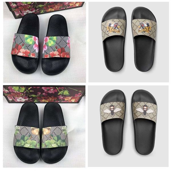 

classical sandals slipper shoes slides men's women's outdoor shoe slippers pearl snake print slide 2021 fashion summer wide flat l, Black