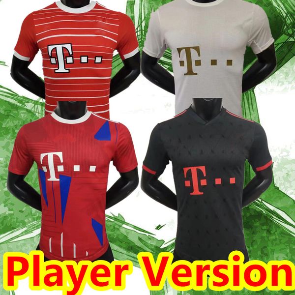 

player version 22 23 bayerns munich soccer jersey de ligt sane 2022 2023 football shirt hernandez goretzka gnabry kimmich camisa de futebol, Black;yellow